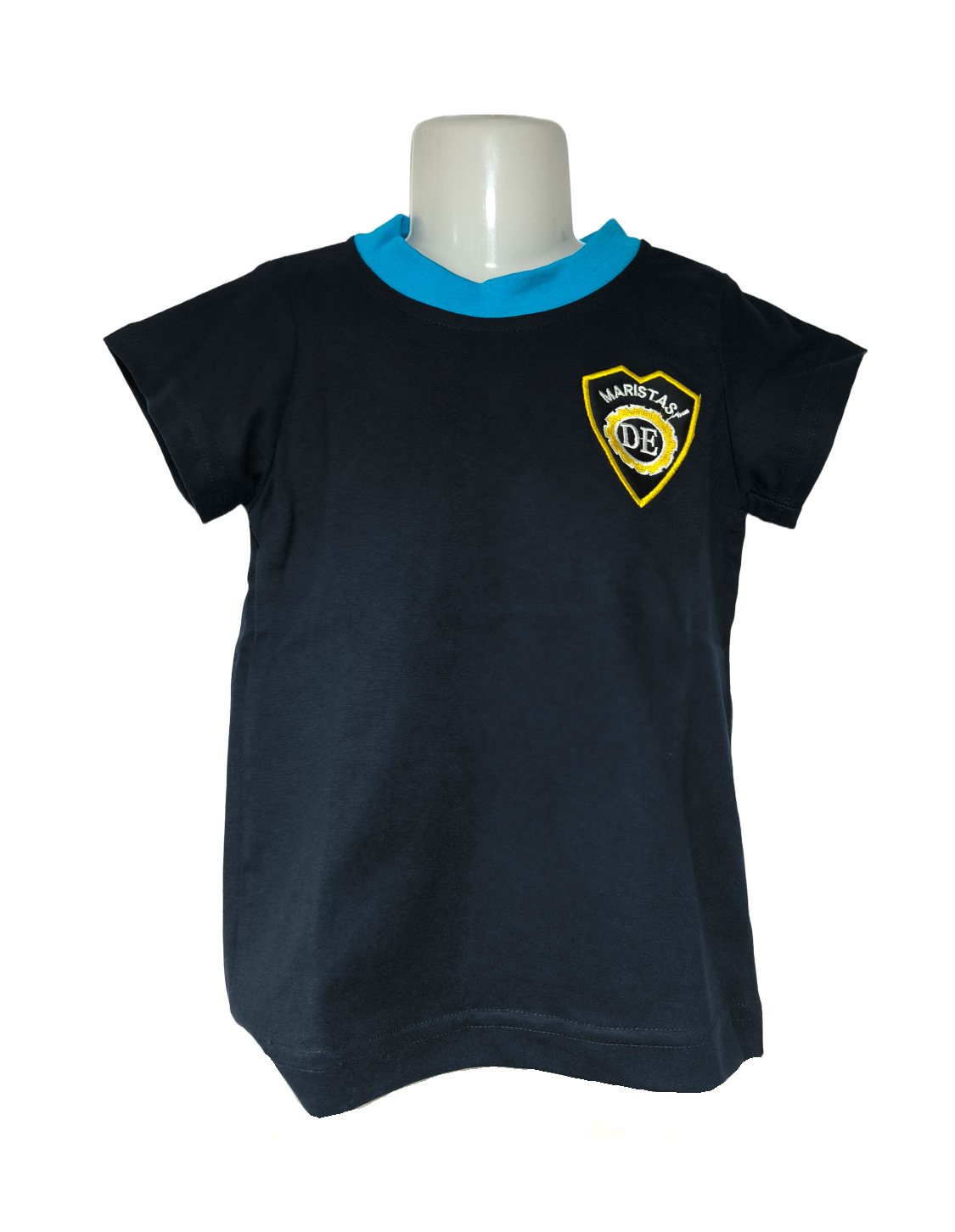 polera polo manga corta azul